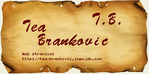 Tea Branković vizit kartica